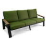 Salotto alluminio Riverside 3 posti antracite cuscini verdi