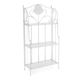 Scaffale metallo Leila 3 ripiani bianco 58x28x120 moderno