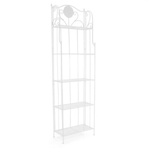 Scaffale metallo Leila 5 ripiani bianco 58x28xH198 cm moderno