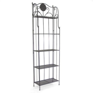 Scaffale metallo Leila 5 ripiani antracite 58x28xH198 cm moderno