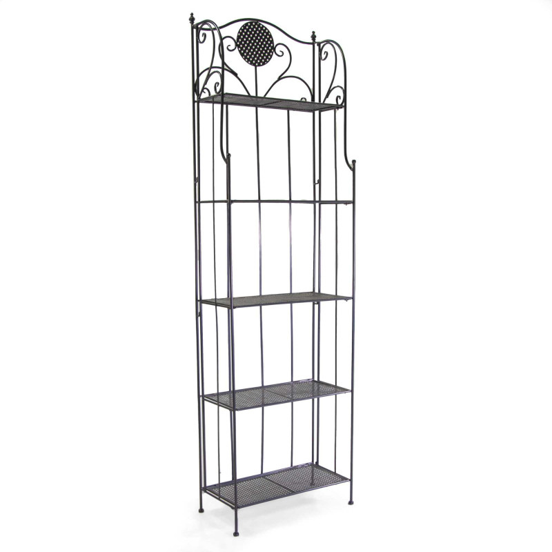 Scaffale metallo Leila 5 ripiani antracite 58x28xH198 cm moderno