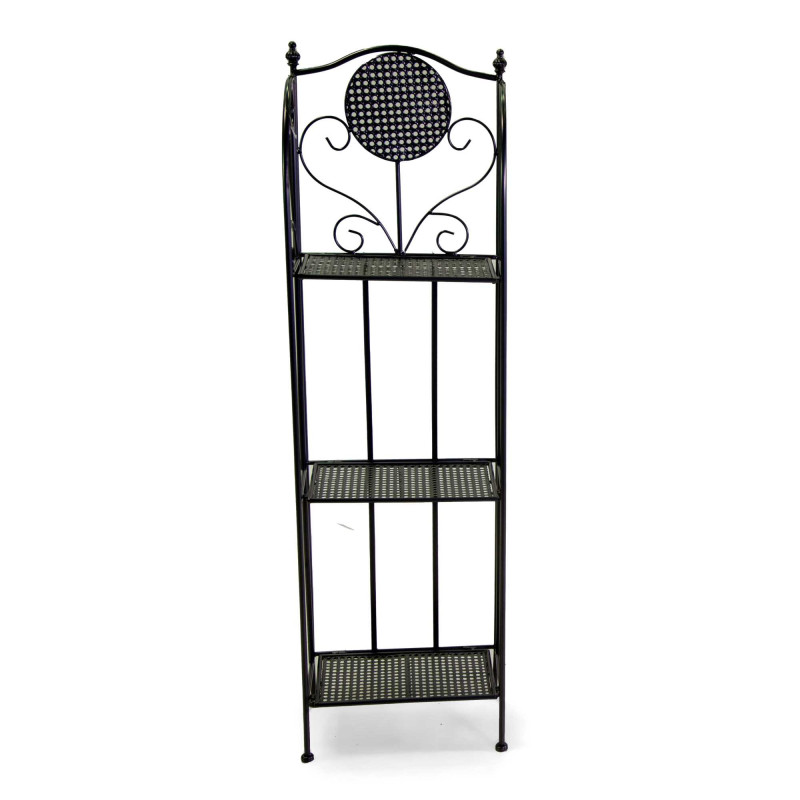 Scaffale metallo Leila 3 ripiani antracite 35x25x118 cm robusto