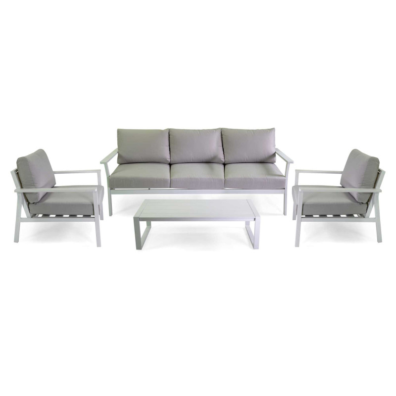Salotto alluminio Manhattan bianco 3 posti moderno e resistente