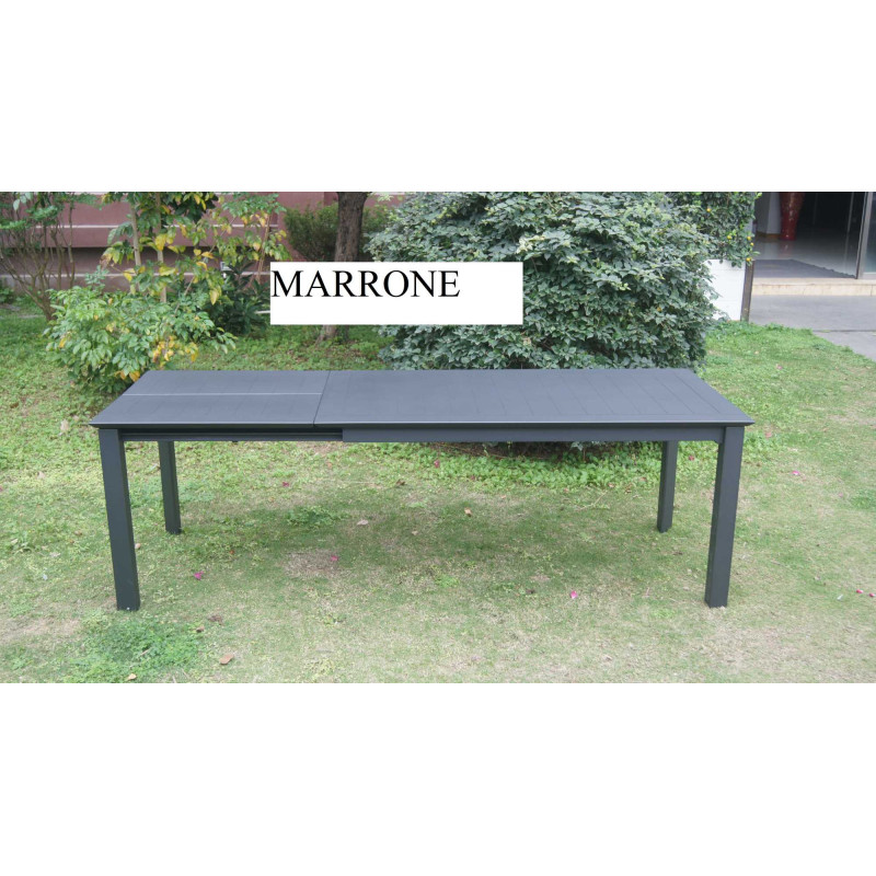 Tavolo alluminio El Paso allungabile marrone 160-240x90 cm