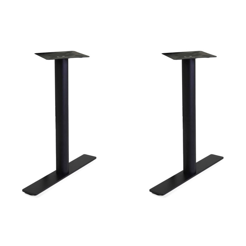 Base tavolo acciaio nero doppia 65x10 H72 cm piedini regolabili