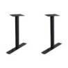 Base tavolo acciaio nero doppia 65x10 H72 cm piedini regolabili