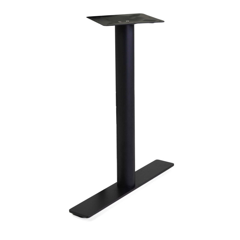 Base tavolo acciaio nero doppia 65x10 H72 cm piedini regolabili