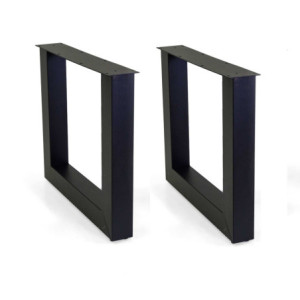 Base tavolo acciaio doppia nero 80x10h72 cm robusta e stabile