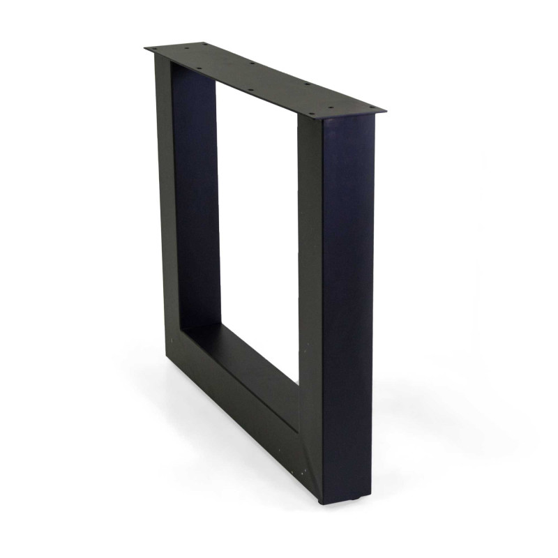Base tavolo acciaio doppia nero 80x10h72 cm robusta e stabile