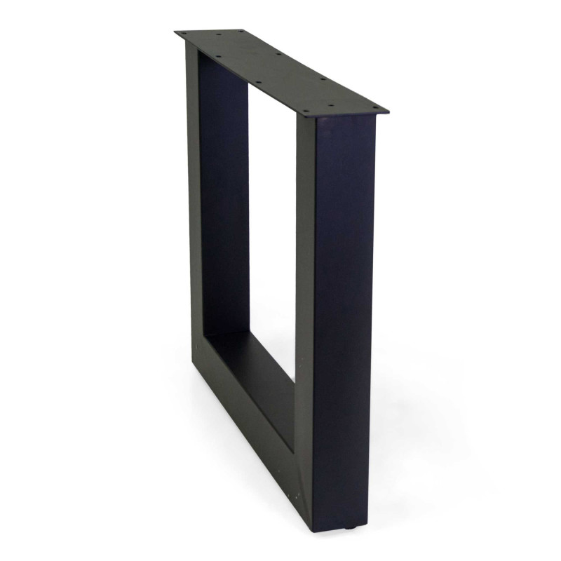Base tavolo acciaio doppia nero 80x10h72 cm robusta e stabile