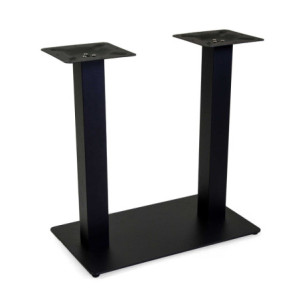 Base tavolo acciaio doppia nera rettangolare 40x70x72
