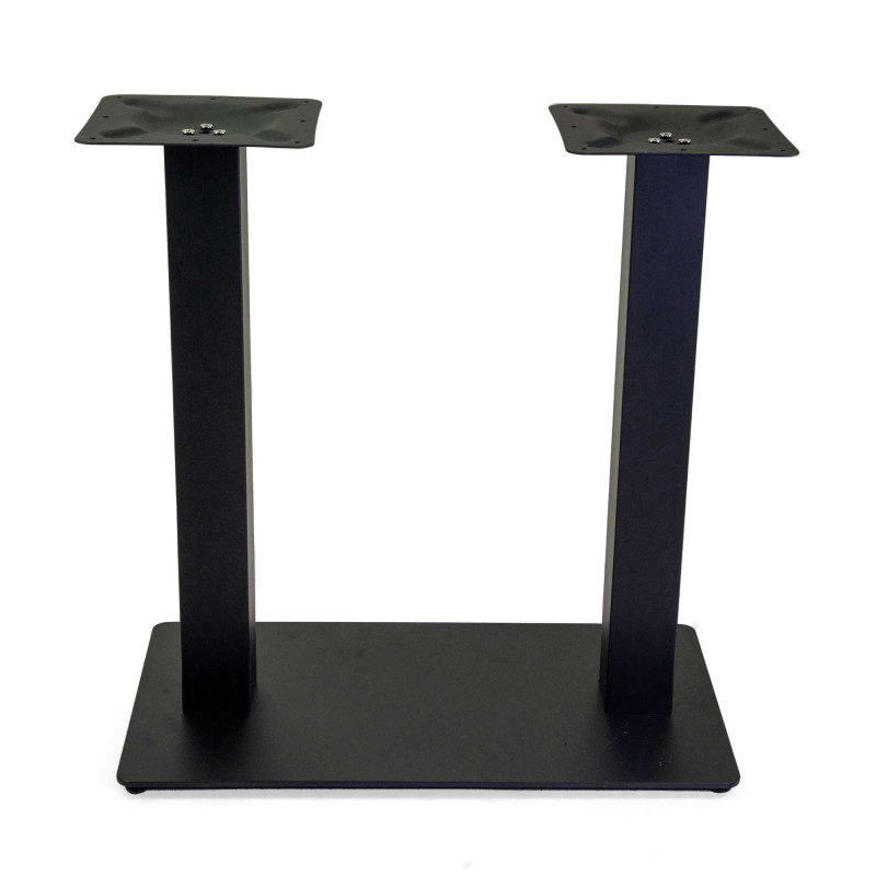 Base tavolo acciaio doppia nera rettangolare 40x70x72