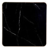 Top tavolo pietra sinterizzata marmo nero bordo oro 70x70 cm