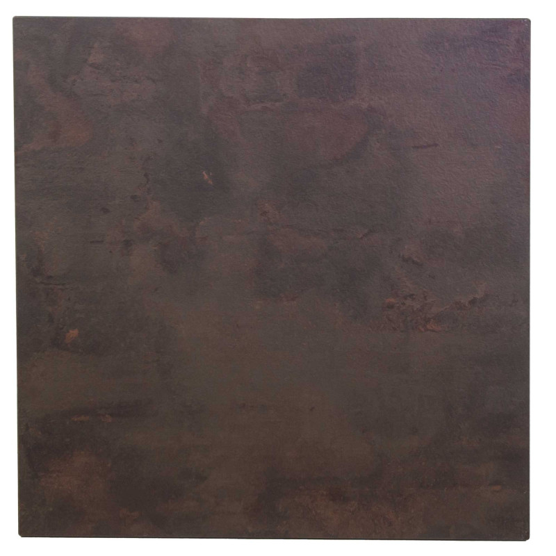 Top tavolo HPL corten quadro 69x69 cm resistente e moderno