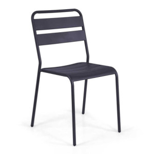 Sedia metallo doghe Rovigo Mini antracite cm 47x52h44/81