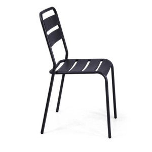 Zoom Sedia metallo doghe Rovigo Mini antracite cm 47x52h44/81