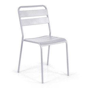 Sedia metallo doghe Rovigo Mini bianco 47x52x81 cm esterno