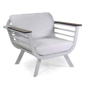 Zoom Salotto alluminio New Riverside bianco 3 posti (bracciolo in hpl)