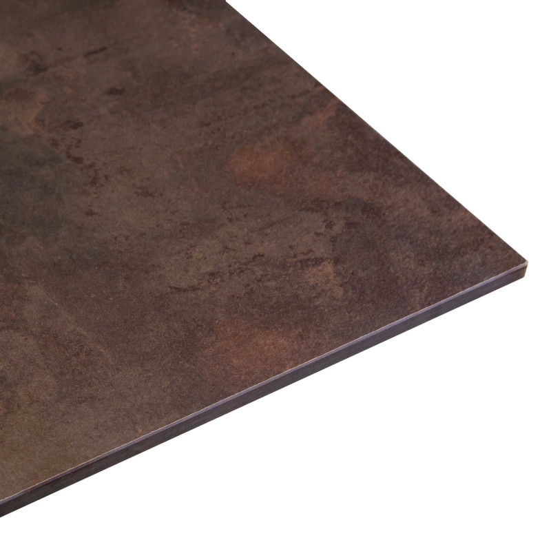Top tavolo HPL corten quadro 59x59x1 cm resistente e moderno