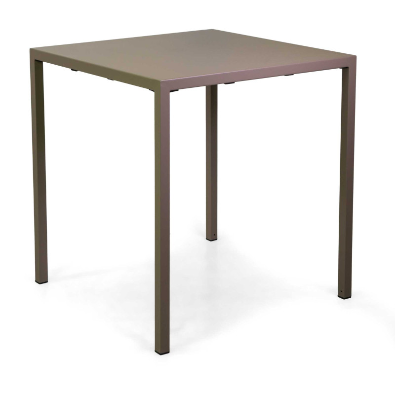 Tavolo metallo autolivellante New Elma tortora 70x70x75 robusto