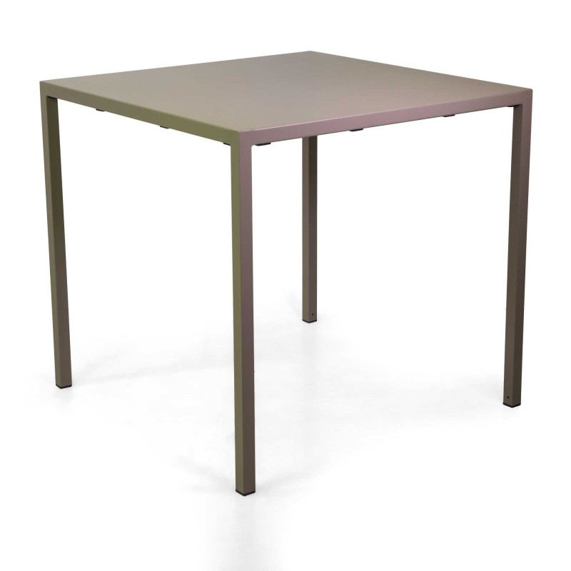 Tavolo metallo autolivellante New Elma tortora 80x80x75 cm