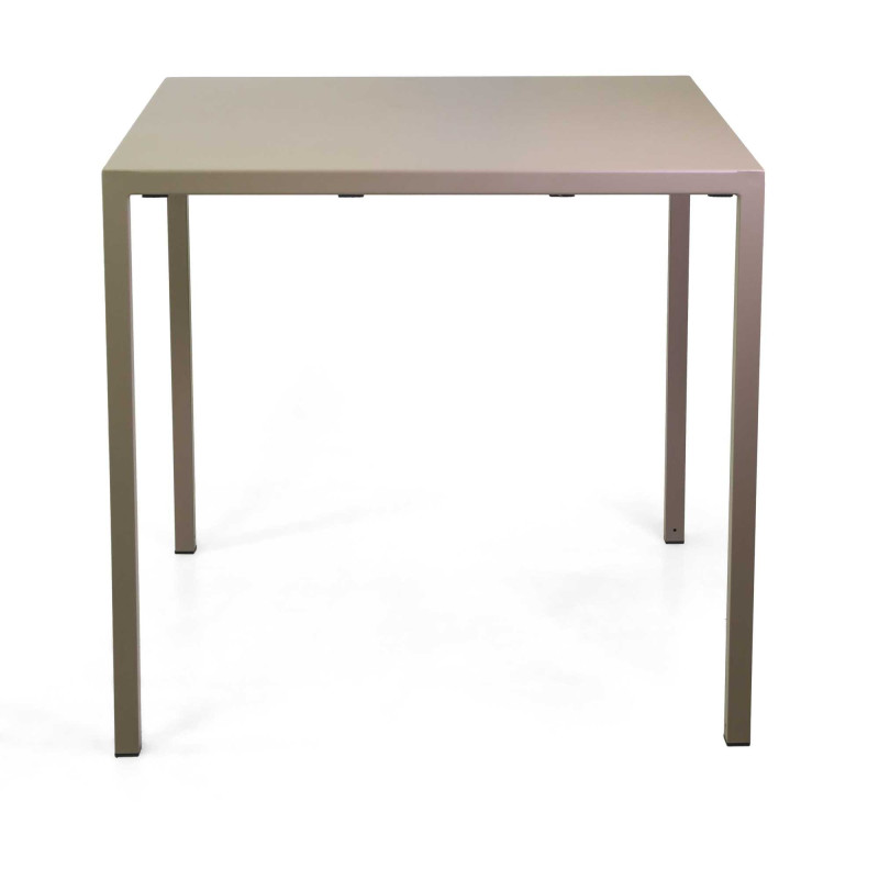 Tavolo metallo autolivellante New Elma tortora 80x80x75 cm