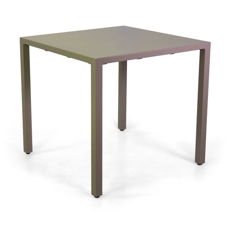 Tavolo alluminio regolabile Alma tortora quadro 80x80 cm