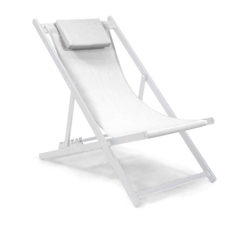 Sdraio alluminio e textilene Sullivan bianco 96x58,5h96 cm