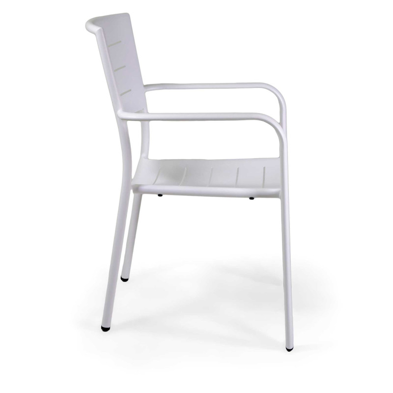 Poltrona alluminio Delta bianco 55,5x59,5xH44/63/85 cm moderna