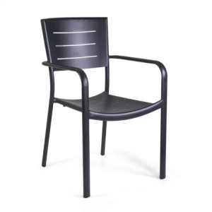 Poltrona alluminio Delta antracite cm 55,5x59,5h44/63/85