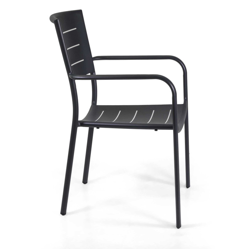 Poltrona alluminio Delta antracite 55,5x59,5x85 robusta da esterno