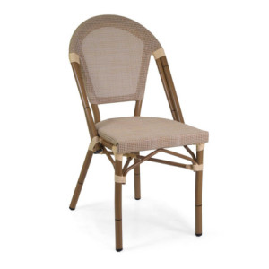 Sedia fracese alluminio textilene naturale cm 46x56h45/87