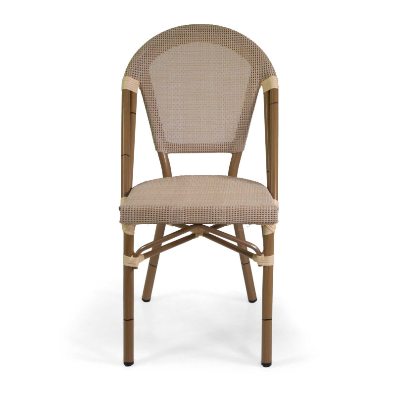 Sedia francese alluminio textilene naturale 46x56x87 elegante