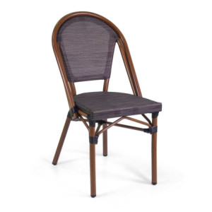 Sedia francese alluminio textilene noce cm 46x56h45/87