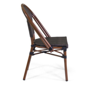 Zoom Sedia francese alluminio textilene noce cm 46x56h45/87