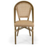 Sedia francese alluminio polyrattan naturale 46x56xH87 cm
