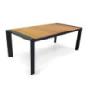 Tavolo alluminio allungabile Saigon antracite top teak 200-320x100