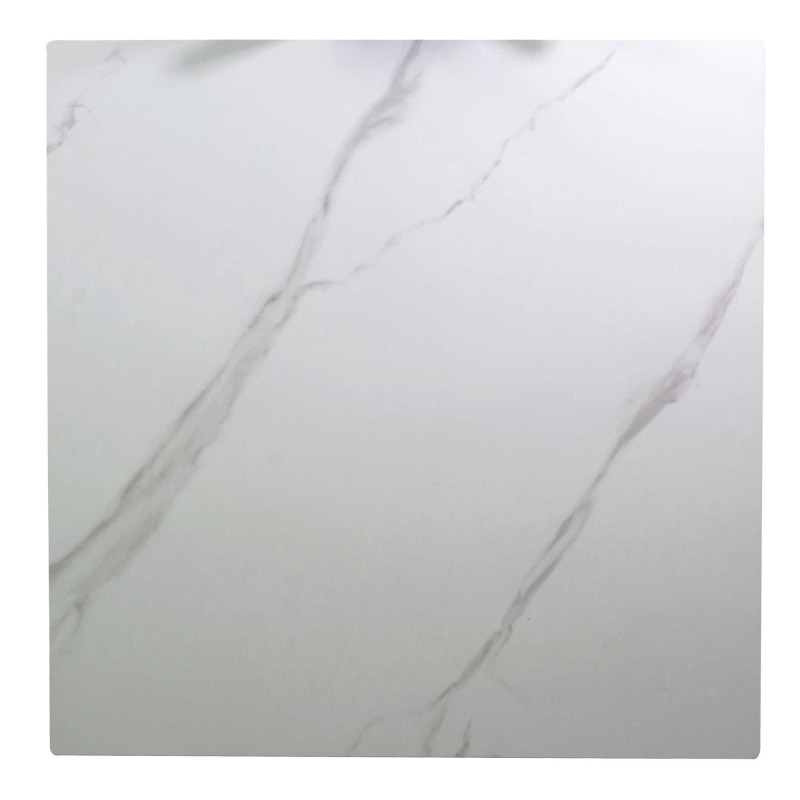 Top tavolo pietra sinterizzata bianco quadro 70x70 cm resistente