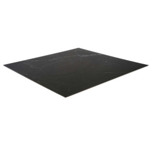 Top tavolo pietra sinterizzata nero quadro 80x80 cm resistente