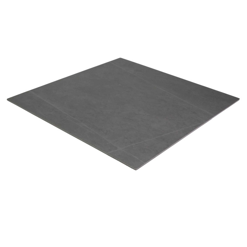 Top tavolo pietra sinterizzata grigio quadro 80x80 cm resistente
