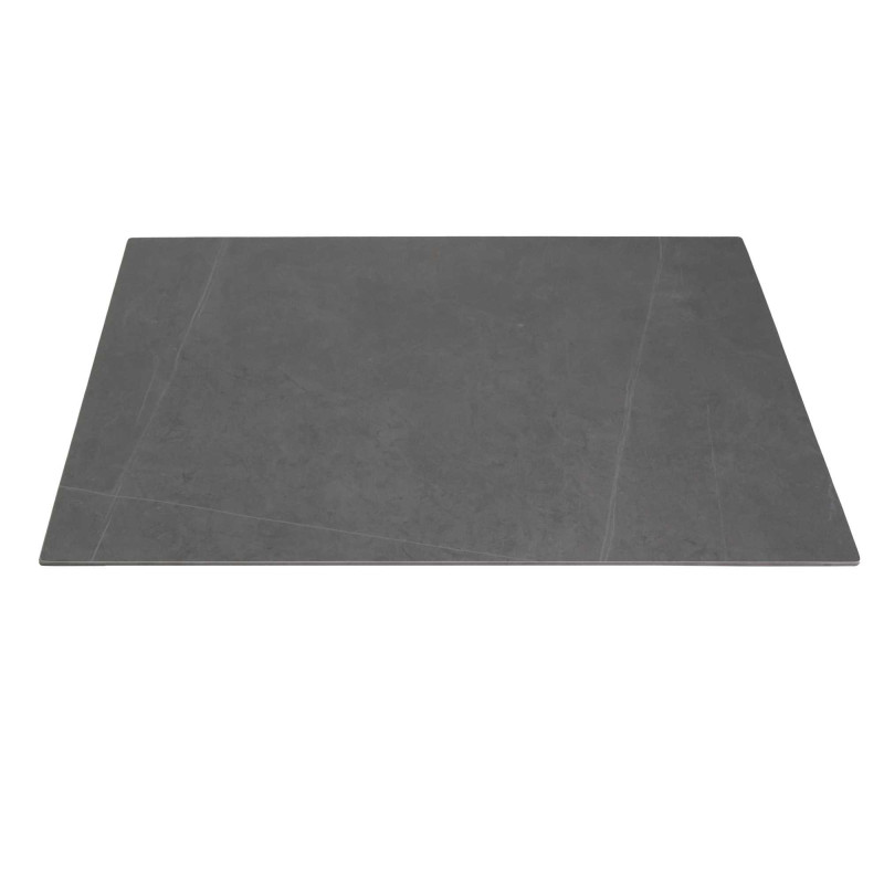 Top tavolo pietra sinterizzata grigio quadro 80x80 cm resistente
