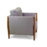 Salotto alluminio Colton effetto legno 3 posti cuscini beige