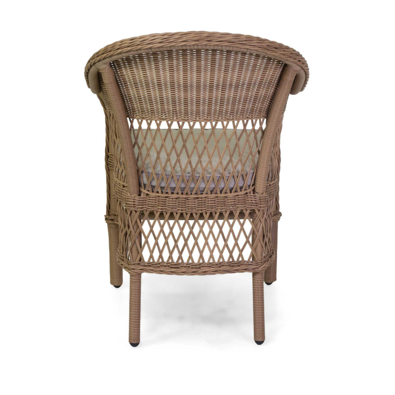 Poltrona alluminio polyrattan Murrieta naturale con cuscino