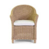 Poltrona polyrattan Oakland naturale con cuscino 63x69x82 cm