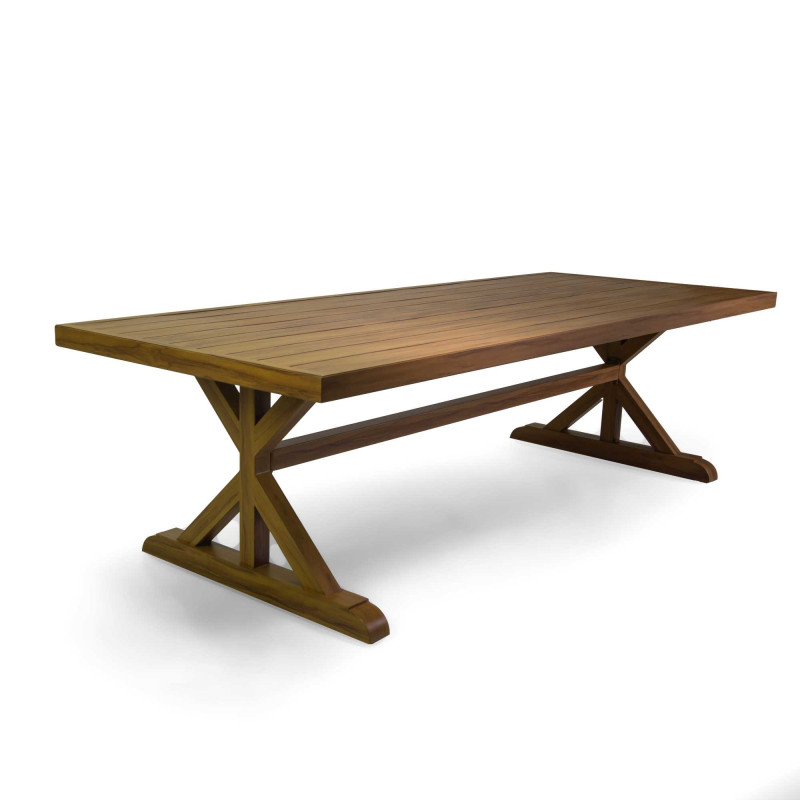 Tavolo alluminio Oakland effetto legno naturale 260x100 cm giardino