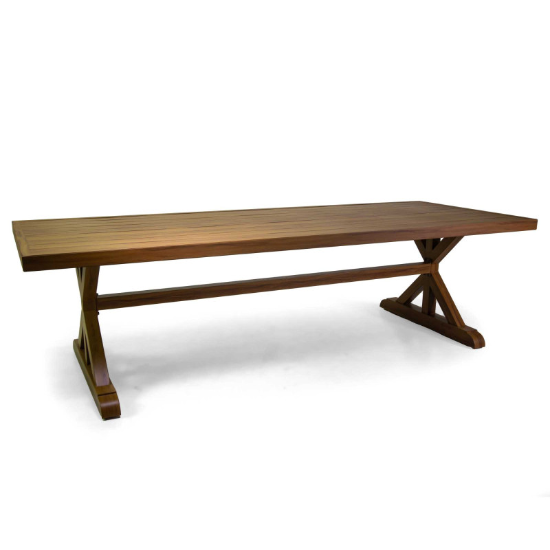 Tavolo alluminio Oakland effetto legno naturale 260x100 cm giardino