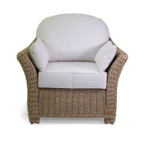 Zoom Salotto polyrattan Oakland naturale con cuscini bianco