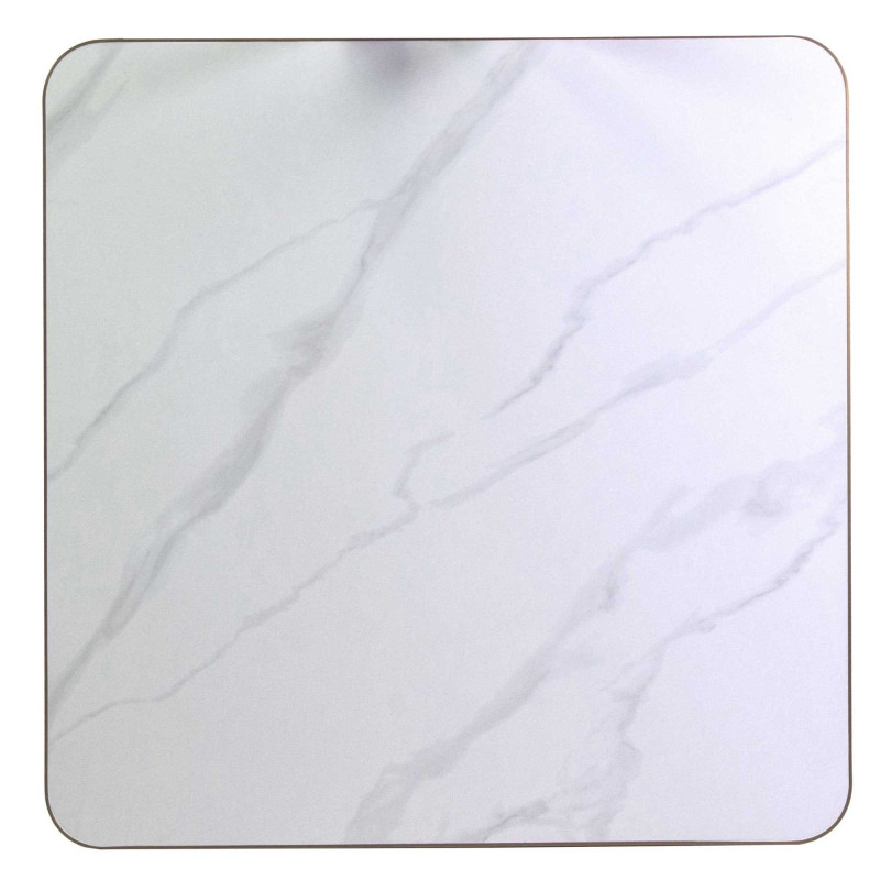 Top tavolo pietra sinterizzata marmo bianco oro 80x80 elegante