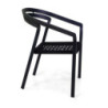 Poltrona alluminio Aledo antracite corda nera 57x58,5xH85 cm