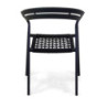 Poltrona alluminio Aledo antracite corda nera 57x58,5xH85 cm